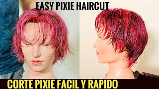 Corte Pixie Facil Y Rapido  Easy Pixie Haircut [upl. by Neyud]