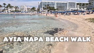 Ayia Napa Beach Walk  Amazing Vathia Gonia Beach  Cyprus Europe 4K Virtual Relax Walking Tour [upl. by Ahael726]