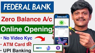 Online Saving account open without kyc  federal bank zero balance account opening online [upl. by Claudio]