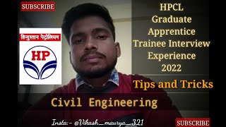 HPCL Graduate Apprentice Trainee Interview Experience 2022  GAT  Civil Engineering hpcl engineer [upl. by Ltihcox]