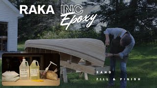 Building A Cedar Strip Canoe Part 6  Sanding Filling and Finishing [upl. by Aiciled506]