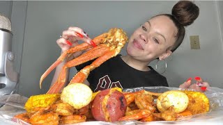 ASMR SEAFOOD BOIL MUKBANG  SNOW CRABSHRIMP CORN EGGS amp POTATOES [upl. by Anawed]