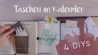 4 DIY Taschen für deinen Kalender  Fächer für Notizen im Bullet Journal [upl. by Sira]