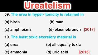 Excretory System MCQ  Ureatelism  Human Physiology  NEET 2023 [upl. by Assirhc540]