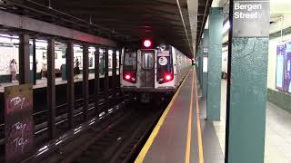 IND Culver Line FG Trains at Bergen St R160A R160B  NYC Subway [upl. by Klimesh]