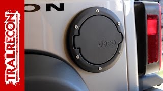 How to Install a Mopar Jeep Fuel Filler Door  Jeep Wrangler Unlimited [upl. by Nyleve]