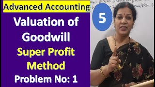 5 Valuation of Goodwill  quot Super Profit Methodquot Problem No 1 [upl. by Phemia399]