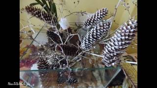 DIYHow to make snow covered pine cone with acrylic paint [upl. by Eelyab605]