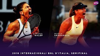 Simona Halep vs Maria Sharapova  2018 Internazionali BNL dItalia Semifinal  WTA Highlights [upl. by Nnayelhsa328]