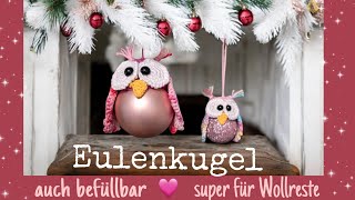 Eulenkugel häkeln 🧶🦉 auch befüllbar oder mit Licht 💕 [upl. by Odnaloy]