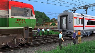 WDG4D DIESEL LOCOMOTIVE COUPLING LHB BEZEL LESS COACHES  Indian Express trains [upl. by Eelnayr505]