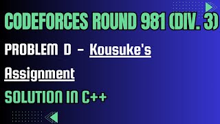 Codeforces Round 981 Problem D Kousukes Assignment Full Solution In C [upl. by Eserahs]