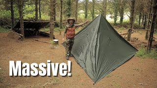 Tarpology  Lomo 5X5 Tarp Tipi Pyramid Tent Setup [upl. by Audwen117]