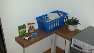 DIY 16 Scale Doll Laundry Basket amp Laundry Accessories [upl. by Hardej]