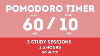 60  10 Pomodoro Timer  35 hours study  No music  Study for dreams  Deep focus  Study timer [upl. by Quennie679]