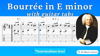 Bourrée in E minor by Bach guitar tabs [upl. by Adrahc]