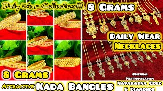 8 Grams Kada Bangles 8 Grams Daily Wear Necklaces 916 Navaratnajewellers [upl. by Arondel206]