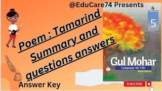 Class  5th Poem  Tamarind Summary and questions answers Class 5th Gulmohar ICSE Board [upl. by Bidle]