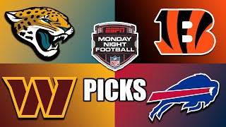 Week 3 Monday Night Football Doubleheader Jags vs Bills  Commanders vs Bengals Picks amp Predictions [upl. by Annayd]