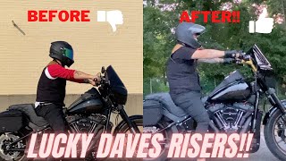 Lucky Daves 8 inch Peacemaker Pullback Risers  What a difference on my Harley Davidson Low Rider S [upl. by Schellens949]