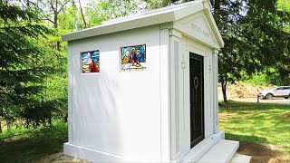 See How A Private 3 Crypt Walk In Mausoleum Is Constructed  Interior Design amp Cemetery Landscaping [upl. by Terpstra392]