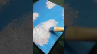 Cloud painting canvas board shorts ytshorts youtubeshorts [upl. by Anrim]