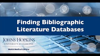 Finding Bibliographic Literature Databases [upl. by Khudari]