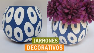 COMO HACER JARRONES DECORATIVOS CON GLOBO Y YESO [upl. by Findlay614]