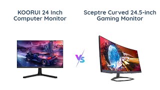 KOORUI 24 Inch vs Sceptre Curved 245inch Gaming Monitor  Full Comparison [upl. by Lathe]