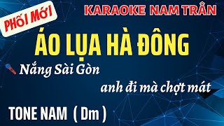 Karaoke Áo Lụa Hà Đông Tone Nam  Nam Trân [upl. by Sansen]