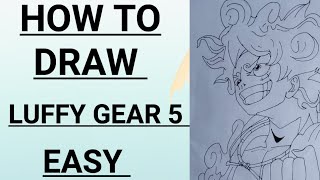 How to draw Luffy Gear 5 step by step  Luffy gear 5 kaise banaye  Easy luffy drawing  👻👻 [upl. by Bolling]