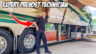 Touring a Prevost Parliament with Tech that Built This Coach [upl. by Nolrah991]