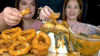 GINISANG SARDINAS AT CALAMARES MUKBANG  FILIPINO FOOD MUKBANG  MUKBANG PHILIPPINES [upl. by Otis24]