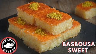 I wish I tried this easy Basbousa Sweet recipe before Easy Rava cake recipe😋😊 [upl. by Schnur]