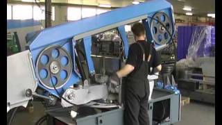 pásová pila PILOUS semiautomatic bandsaw ARG 500 PLUS SAF bladechanging [upl. by Ahcila]