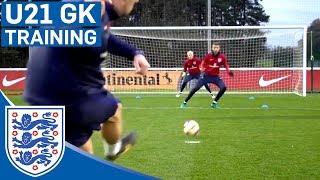 Double Goalkeeper Test  England U21  Inside Training [upl. by Jeu]