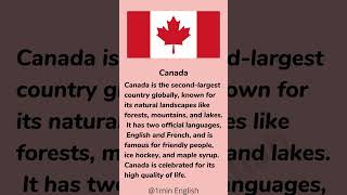 Canada  Learn English Through Story  English listening Practice shorts [upl. by Carlstrom]