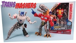 Transformers Hero Mashers Optimus Prime Megatron Grimlock Review [upl. by Mendy667]