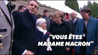 quotJe suis la chancelière allemandequot cette centenaire a confondu Merkel avec quotMme Macronquot [upl. by Bjorn]