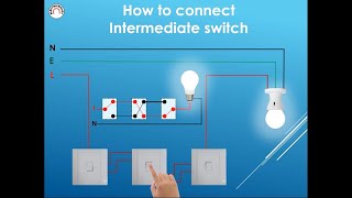 intermediate switchfour way lighting switch wiring diagram how to control the lamp from 3 position [upl. by Sigfried]