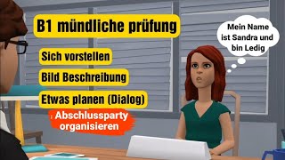 Mündliche Prüfung deutsch B1  sich vorstellen Bild beschreiben und gemeinsam etwas planen Dialog [upl. by Jary]