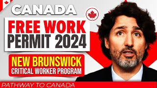 Pathway to Canada 2024  New Brunswick Critical Worker Program for a Free Work Permit [upl. by Nevla58]