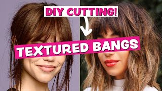 Learn How to Cut Your Own Trendy Textured Bangs with a Pro Hairdresser [upl. by Lizabeth39]