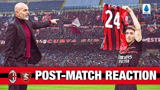 Coach Pioli and Alexis Saelemaekers  AC Milan v Salernitana Postmatch Reactions [upl. by Ahsinar]