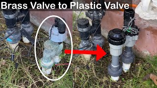 How to  Replace a Brass Valve to Rainbird Plastic Anti siphon Valve [upl. by Llerut479]