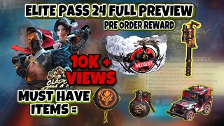 Elite Pass Season 24 FORSAKEN CREED Full Preview  PreOrder  Free Fire [upl. by Oikim]