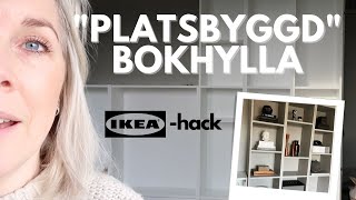 HUSRENOVERING 4  PLATSBYGGD BOKHYLLA MED SKÅP  IKEAHACK [upl. by Nicki512]