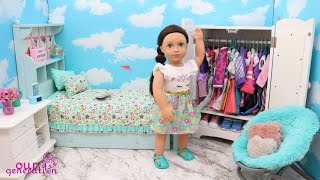 OUR GENERATION DOLL ROOM DECORATION AND CLOSET TOUR [upl. by Elpmet124]