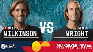 Matt Wilkinson vs Owen Wright  FINAL  Quiksilver Pro Gold Coast 2017 [upl. by Temme]