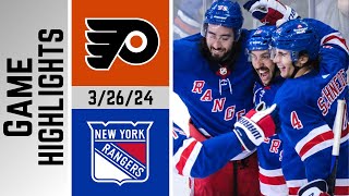 New York Rangers vs Philadelphia Flyers  Game Highlights  32624 Game 72 [upl. by Nilde]